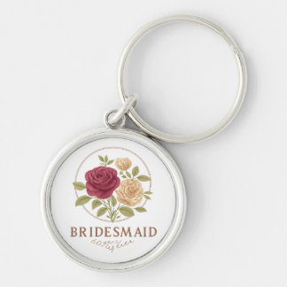 White Floral Keychain - Bridesmaid