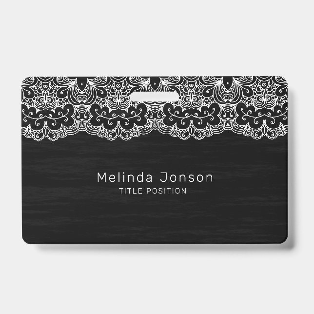 White Floral Lace Badge (Front)