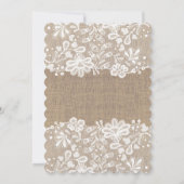 White Floral Lace Rustic Wedding Invitation (Back)