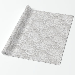 White Floral Lace Wrapping Paper