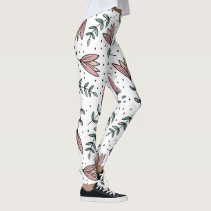 White Floral Leggings - Bold & Beautiful Design