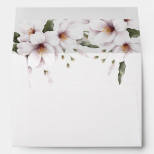 White Floral Lined Envelopes (fits 5x7)