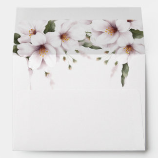 White Floral Lined Envelopes (fits 5x7)