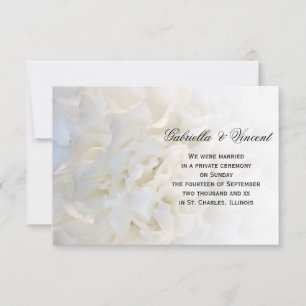 White Floral Marriage / Elopement Announcement