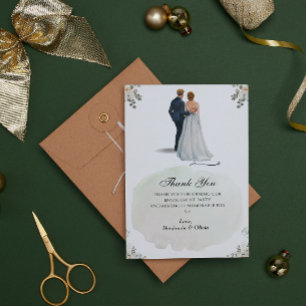 White Floral Minimalist Surprise Engagement Thank  Invitation