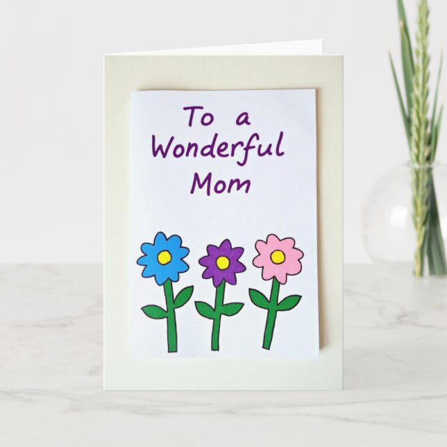 White Floral Mom Card (Front)