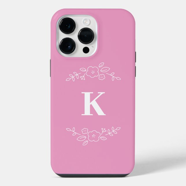 White floral monogram iPhone / iPad case (Back)