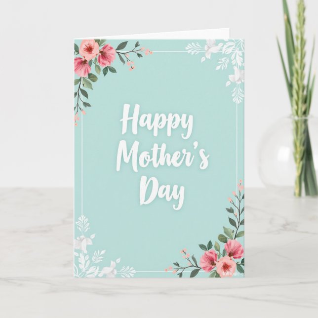 White Floral Mothers Art Card (Front)