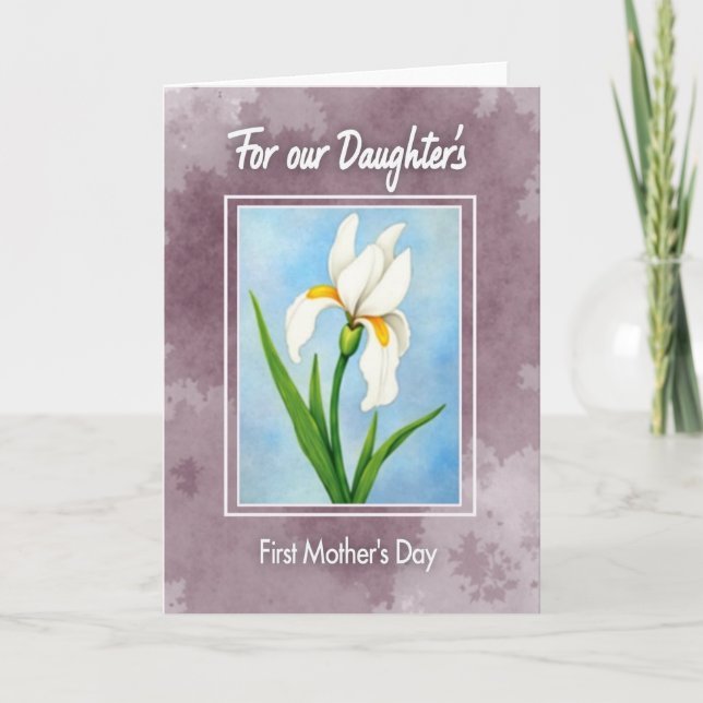 White Floral Mothers Day Art Card (Front)