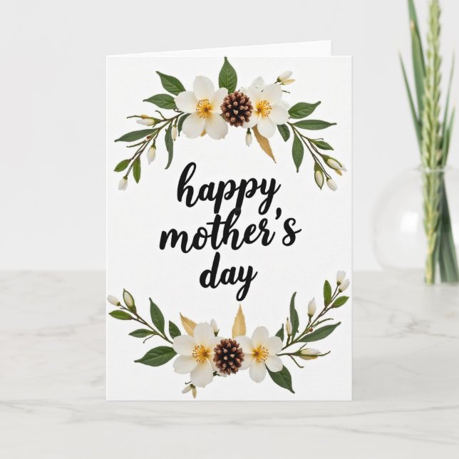 White Floral Mothers Day Card (Front)