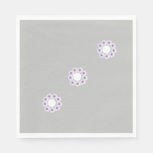 White floral  napkins