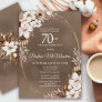 White Floral Neutral Fall Bouquet 70th Birthday  Invitation