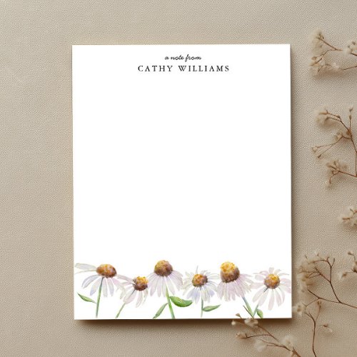 White Floral Note Card