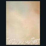 White Floral on Earth Tones Letterhead<br><div class="desc">White and gray flowers and leaves on a background of green,  brown,  and tan creates a beautiful,  boho-look stationery that you will love.</div>