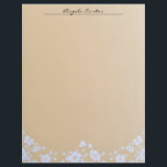 White Floral on Tan Letterhead<br><div class="desc">White and gray flowers and leaves on a tan background creates a beautiful,  boho-look stationery that you will love.</div>
