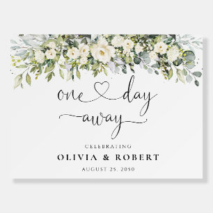 White Floral One Day Away Foam Board