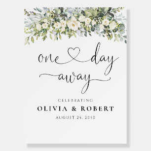 White Floral One Day Away Foam Board