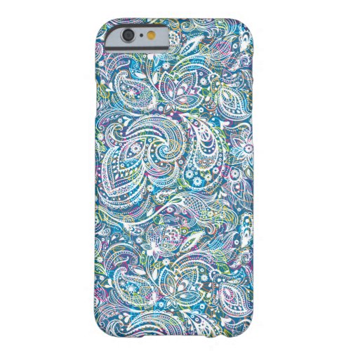 White Floral Paisley And Colorful Background Barely There iPhone 6 Case