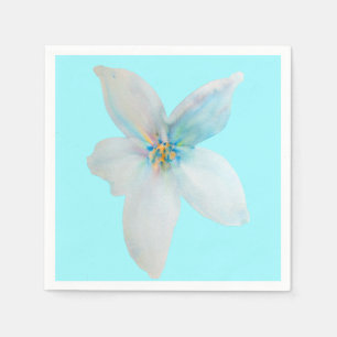 White floral pastel flower watercolor napkins