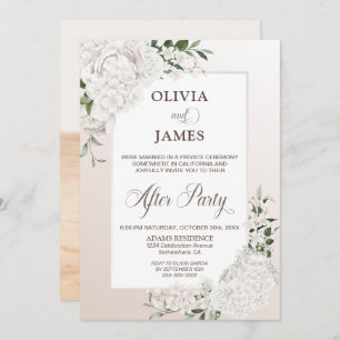 White Floral Photo Wedding Reception Invitation