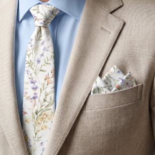 White Floral Pocket Square Bandana