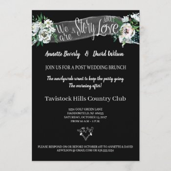 White Floral  Post Wedding Brunch Party Invitation by PetitePaperie at Zazzle
