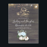 White Floral Pumpkin Rustic Fall Save the Date Ann Announcement Postcard<br><div class="desc">White floral pumpkin rustic country save the date postcards</div>