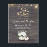 White Floral Pumpkin Rustic Fall Save the Date Announcement Postcard<br><div class="desc">White floral pumpkin rustic country save the date postcards</div>