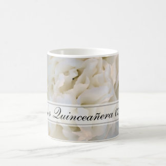White Floral Quinceañera Coffee Mug
