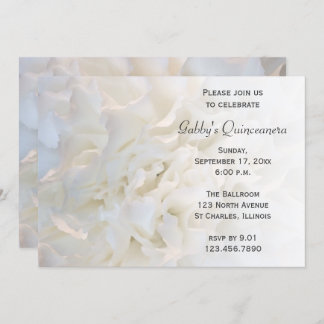 White Floral Quinceanera Invitation