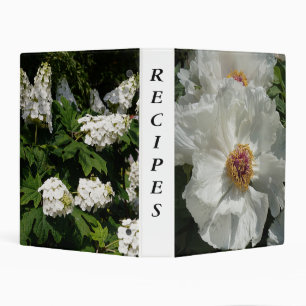 White Floral Recipe Mini Binder
