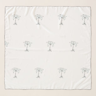 White Floral Repeat Fashion Accessory White Scarf