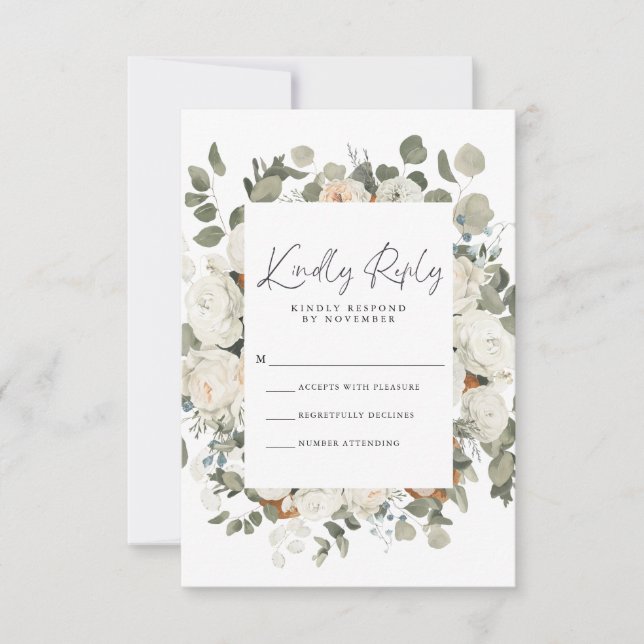 White Floral RSVP Card (Front)