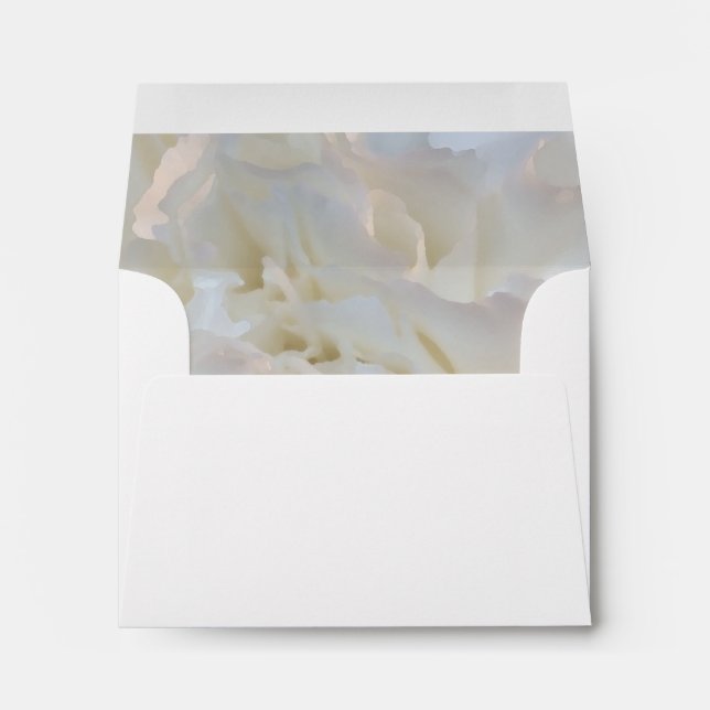 White Floral RSVP Response Card Envelope (Back (Bottom))