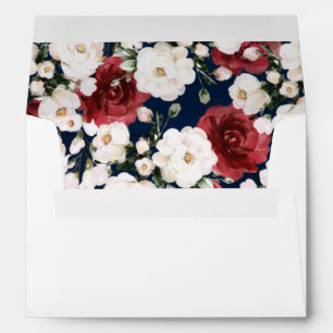 White Floral Rustic Wedding Invitation  Envelope