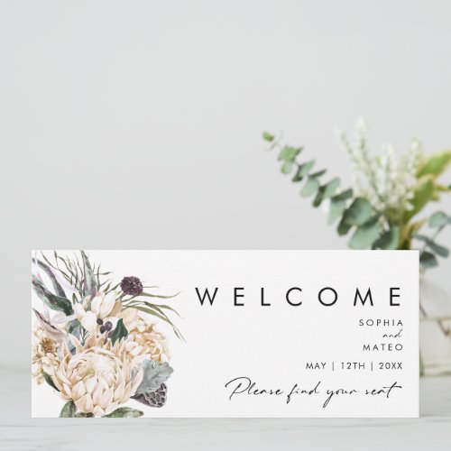 White Floral Seating Chart Header