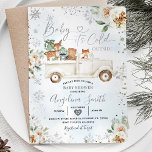 White Floral Silver Snowflake Truck Baby Shower Invitation<br><div class="desc">White Floral Silver Snowflake Truck Baby Shower invitation</div>