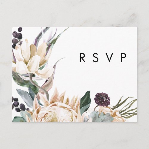 White Floral Song Request RSVP Card