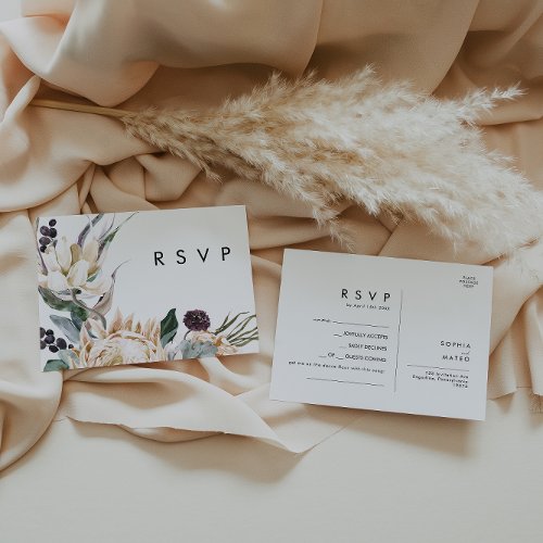 White Floral Song Request RSVP Card