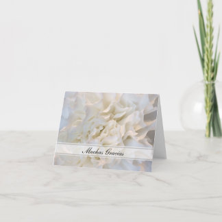 White Floral Spanish Thank You Gracias Card