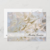 White Floral Spanish Thank You Postcard (Front/Back)