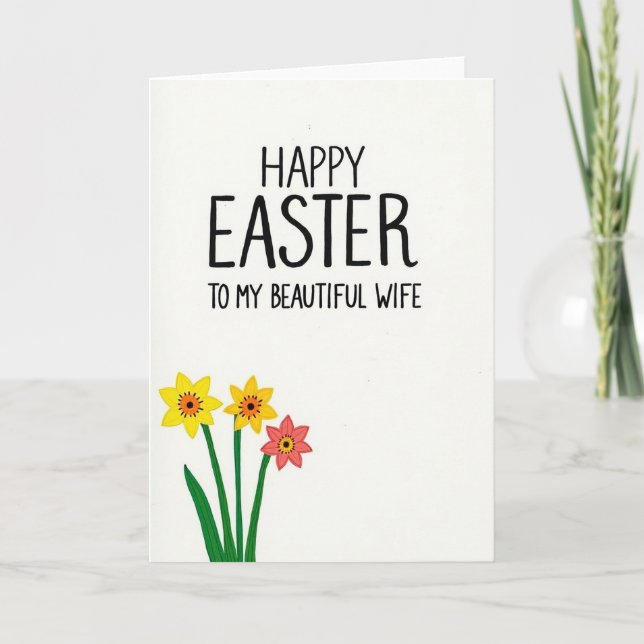 White Floral Springtime Wishes Card (Front)