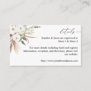 White Floral Summer Boho Enclosure Card