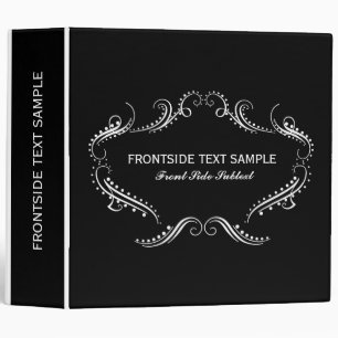 White Floral Swirls Gold Frame Binder