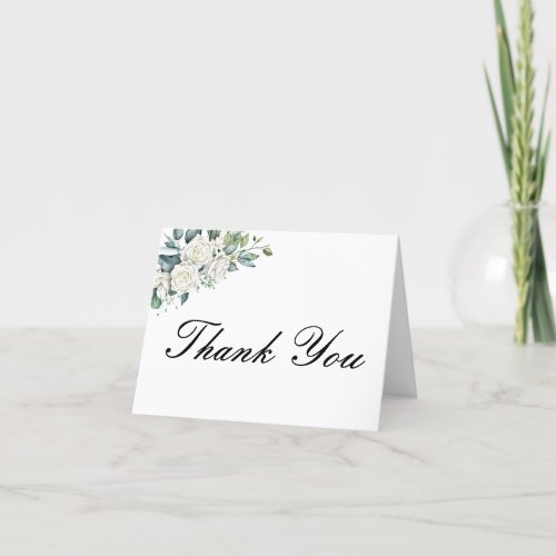 WHITE FLORAL THANK YOU CARD