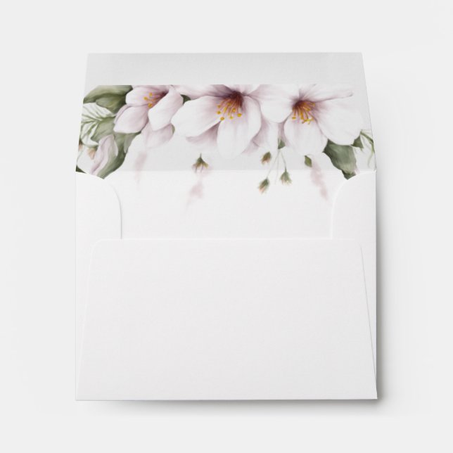 White Floral Thank You Card Envelopes (Back (Bottom))