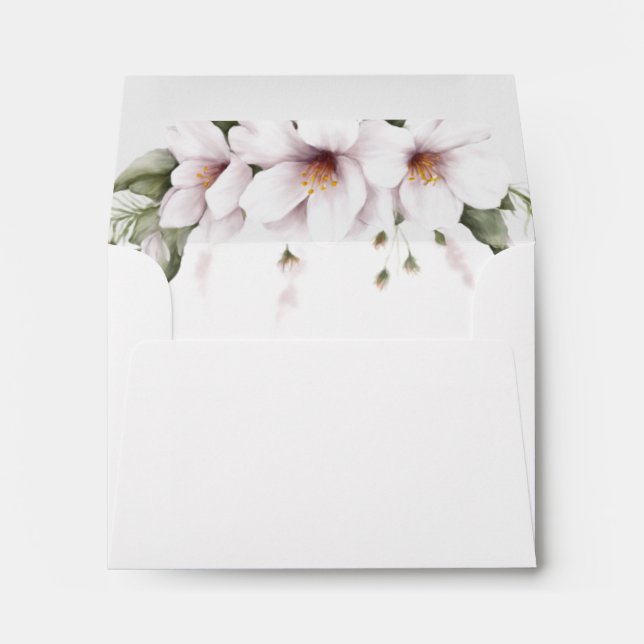 White Floral Thank You Card Envelopes (Back (Bottom))