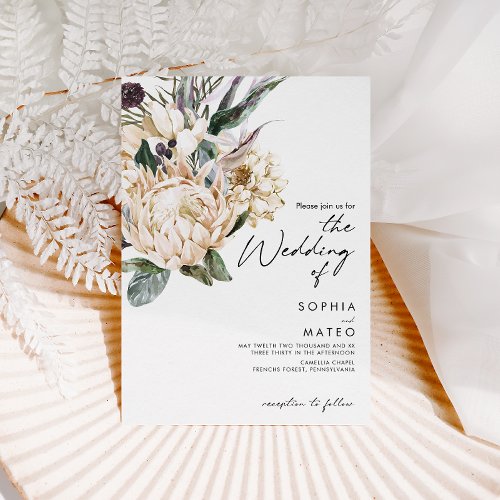 White Floral The Wedding Of Invitation