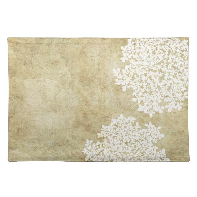 White Floral Vintage Placemat (Front)