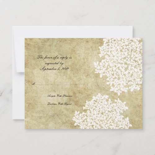 White Floral Vintage Wedding RSVP